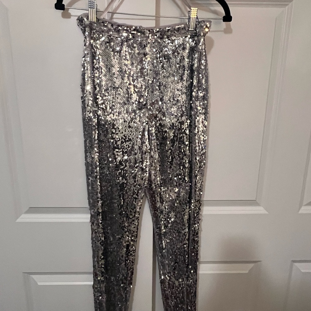 Milly Silver Sequin Trousers - image 1